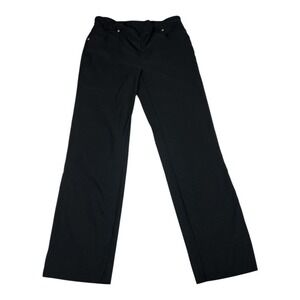 Hilary Radley Black Straight Leg Pull On Dress‎ Pants Comfort Stretch S
